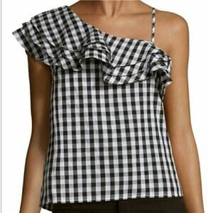 JOA Gingham Top Womens Small Picnic Cottage Country Romantic Feminine Retro Chic